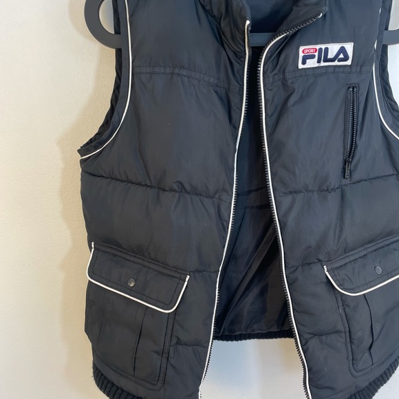 Vintage 90s Fila Puffer Vest Retro men women Fila Puffer Jacket size medium - Picture 4 of 14